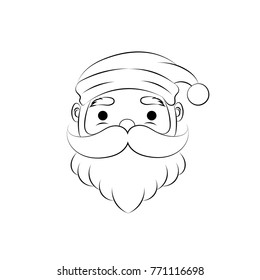 Canta Claus Merry Christmas cartoon illustration