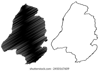 Canta municipality (State of Roraima, Municipalities of Brazil, Federative Republic of Brazil) map vector illustration, scribble sketch Cantá map