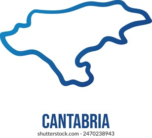 Cantabria autonomous community and province smooth borders abstract map