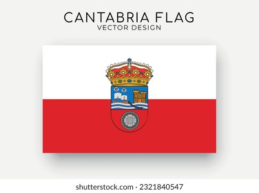 Cantabria flag. Detailed flag on white background. Vector illustration