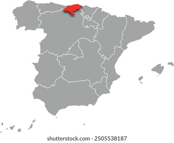 CANTABRIA map ADMINISTRATIVE DIVISIONS of SPAIN 3d isometric map