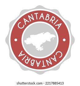 Cantabria, Spain Badge Map Vector Seal Vector Sign. National Symbol Country Stamp Design Icon Label. 