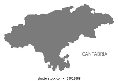 Cantabria Spain Map in grey