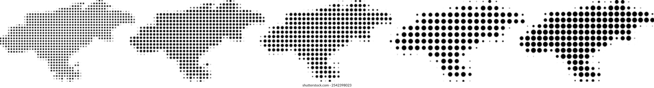 Cantábria Espanha mapa halftone em tamanhos diferentes.eps
