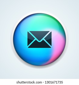 Cantact Mail button sign Holographic style illustration