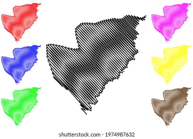 Cantagalo District (Democratic Republic of Sao Tome and Principe, Saint Thomas and Prince) map vector illustration, scribble sketch Cantagalo map