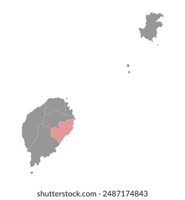 Cantagalo District map, administrative division of Sao Tome and Principe. Vector illustration.