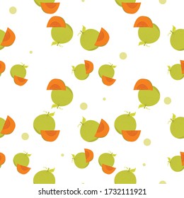 Cantaloupe Fruit Seamless Muster wäre perfekt für Stoff, Textilien, Geschenkpapier, Tapete, Oberflächen-Designer, Hintergrund, Hintergrund und Verzierung.