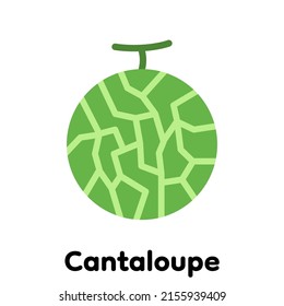 Cantaloupe Icon, Vector, Illustration .