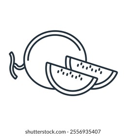 cantaloupe icons symbol vector elements for infographic web