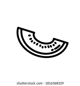 Cantaloupe melon outlined icon. Vector fruit logo isolated on white background. Vegetarian food symbol, media glyph for web