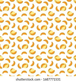 tajada de melón cantaloupe sin fisuras sobre fondo blanco. patten vector de melón fresco cantaloupe.