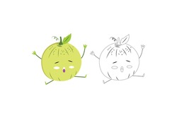 Cantaloupe Object Vector Fruit Illustration Bundle 