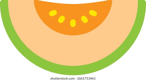 Ilustração do vetor de ícone de fatia do Cantaloupe