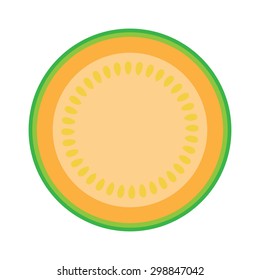 Cantaloupe sliced in half