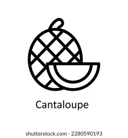 Cantaloupe  Vector   outline Icons. Simple stock illustration stock