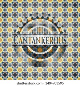 Cantankerous arabesque style badge. arabic decoration.