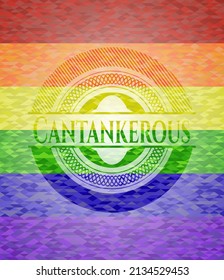 Cantankerous lgbt colors emblem. Vector Illustration. Mosaic. 