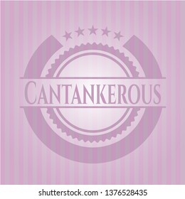 Cantankerous retro pink emblem