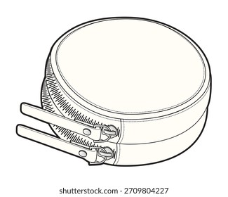 Plantilla de maqueta de Vector de ilustración técnica de bolso de cantina.