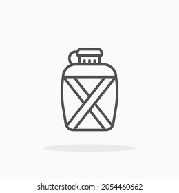 Canteen Bottle icon. Editable Stroke and pixel perfect. Outline style. Vector illustration.