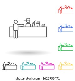 canteen in cinema multi color style icon. Simple thin line, outline vector of cinema icons for ui and ux, website or mobile application
