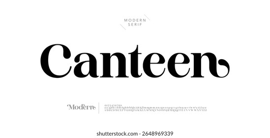 Canteen Elegant Font Uppercase Lowercase And Number. Typography urban style for fun, sport, technology, fashion, digital, future creative logo font. vector
