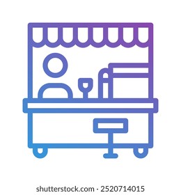 Canteen gradient icons. Can be used for lunch, restaurant and coffee shop. editable stroke, suitable for websites, UI and interfaces.
