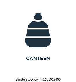 Canteen icon. Black filled vector illustration. Canteen symbol on white background. Can be used in web and mobile.