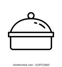 Canteen Icon. Line Art Style Design Isolated On White Background