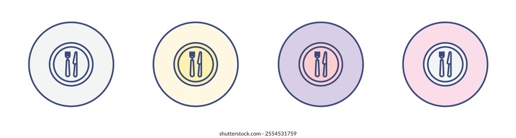 Canteen icon Thin line flat illustration