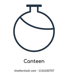 Canteen icon vector isolated on white background. thin symbols or lined elements in outline style