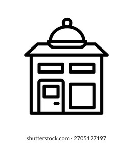 Icono de la línea de la cantina, Vector, pixel perfecto, archivo del ilustrador 