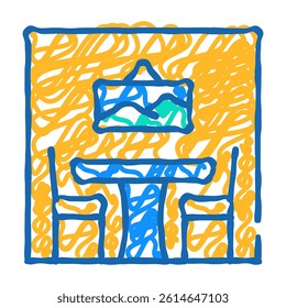 canteen place for eating doodle icon sketch vector. canteen place for eating sign. isolated symbol illustration