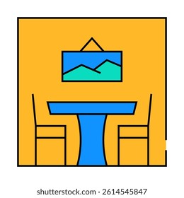canteen place for eating line icon vector. canteen place for eating sign. isolated symbol illustration