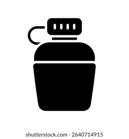 Canteen Vector for Hydration on Outdoor Adventures. Portable water bottle illustration, hiking essential, survival gear