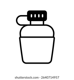 Canteen Vector for Hydration on Outdoor Adventures. Portable water bottle illustration, hiking essential, survival gear