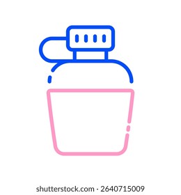 Canteen Vector for Hydration on Outdoor Adventures. Portable water bottle illustration, hiking essential, survival gear