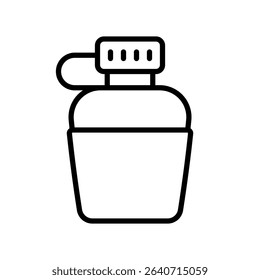 Canteen Vector for Hydration on Outdoor Adventures. Portable water bottle illustration, hiking essential, survival gear