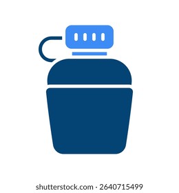 Canteen Vector for Hydration on Outdoor Adventures. Portable water bottle illustration, hiking essential, survival gear