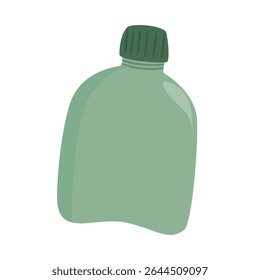 Canteen vector. Water container, water bottle clipart. Camping or picnic essential equipment. Flat vector in cartoon style isolated on white background. 