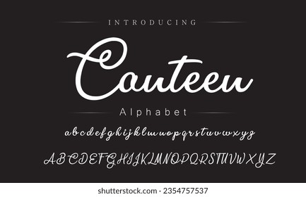 Canteen Vintage Brush Script Modern Font. Retro Typeface. Vector Illustration.