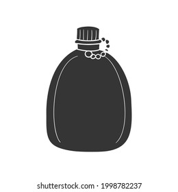Canteen Water Icon Silhouette Illustration. Camper Drink Vector Graphic Pictogram Symbol Clip Art. Doodle Sketch Black Sign.