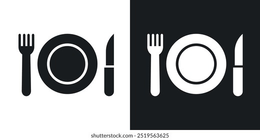 Canteenline vector icon set in solid and outline style.