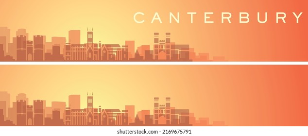 Pancarta de Canterbury Beautiful Skyline Scenery