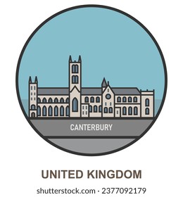 Canterbury. Ciudades y pueblos del Reino Unido. Punto de referencia plano