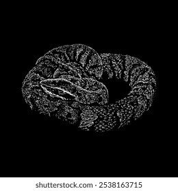 cantil snake hand drawing vector isolated on black background.