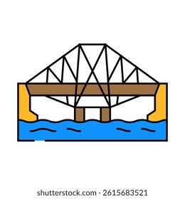 cantilever bridge line icon vector. cantilever bridge sign. isolated symbol illustration
