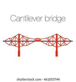 Cantilever bridge - vector icon 