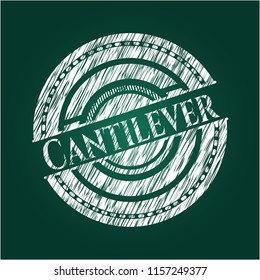 Cantilever chalkboard emblem on black board